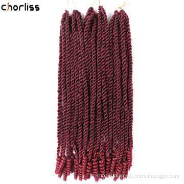 New Style18''14'' Bug Ombre dreadlocks Senegal Twist Spring Curly End Afro Synthetic Crochet Braiding Hair For Black Women Daily